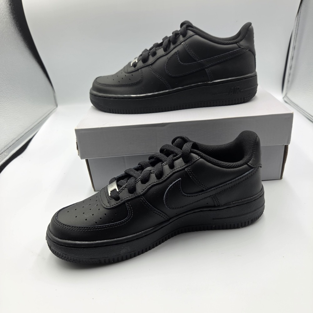 Nike Air Force 1 Low Triple Black GS Youth 4.5Y Black Leather AF1 FV5951-001 NIB - Picture 3 of 11